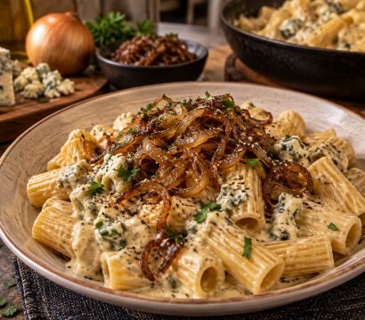 Molho de Gorgonzola com Cebola Caramelizada: Massa Cremosa e Irresistível molho de gorgonzola com cebola caramelizada massa cremosa e irresistivel
